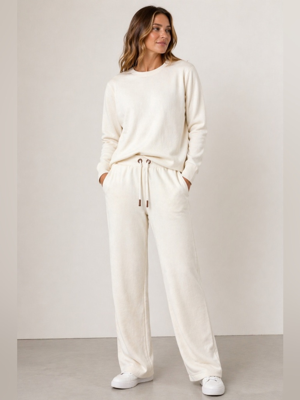 Dolcezza Cream Lounge Jogger Pants XXL NWT Soft Knit Relaxed Fit